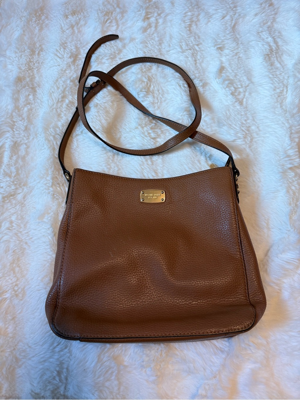 Michael Kors Chestnut Pebbled Leather Crossbody Bag